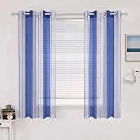 MIULEE Cortinas Translucida de Moderno Ventana Visillos Rayas Salon Paneles con Ojales para Sala Cuarto Comedor Salon…
